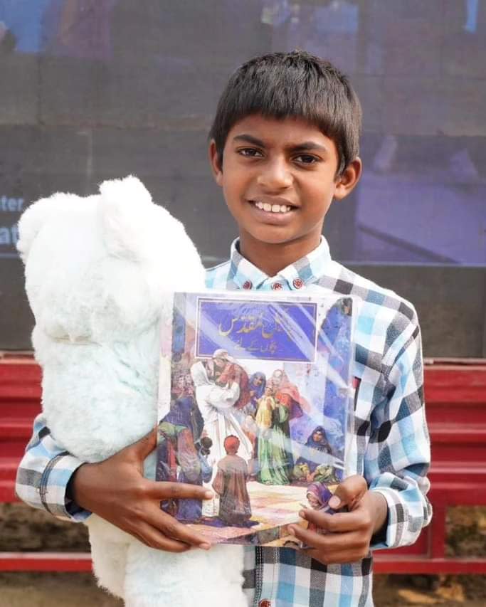 Child holding book
